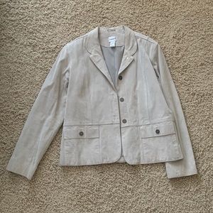 Chicos Gray Leather Jacket